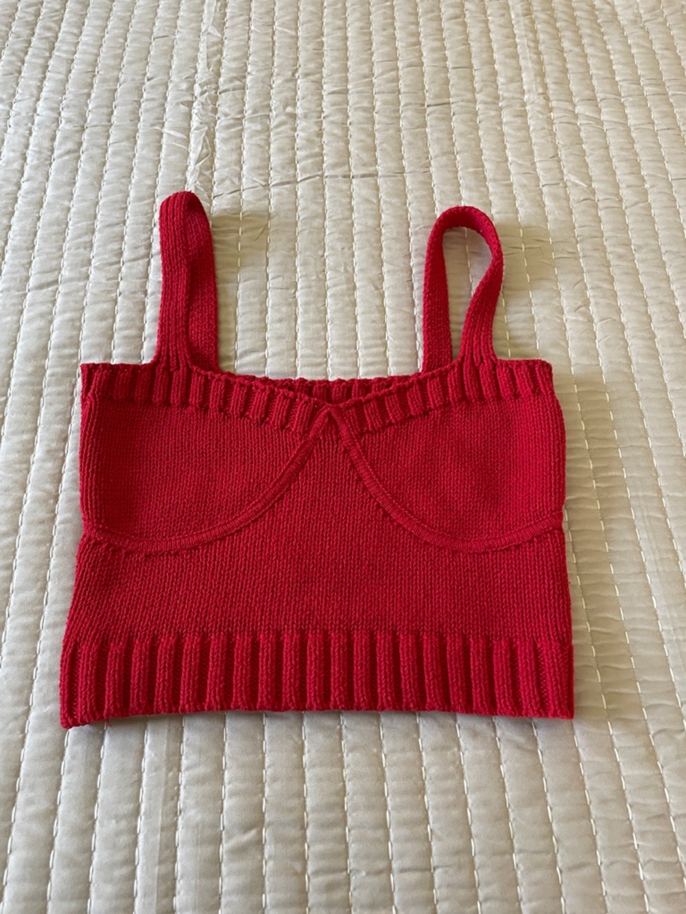 Zara Red Knit Crop Tank